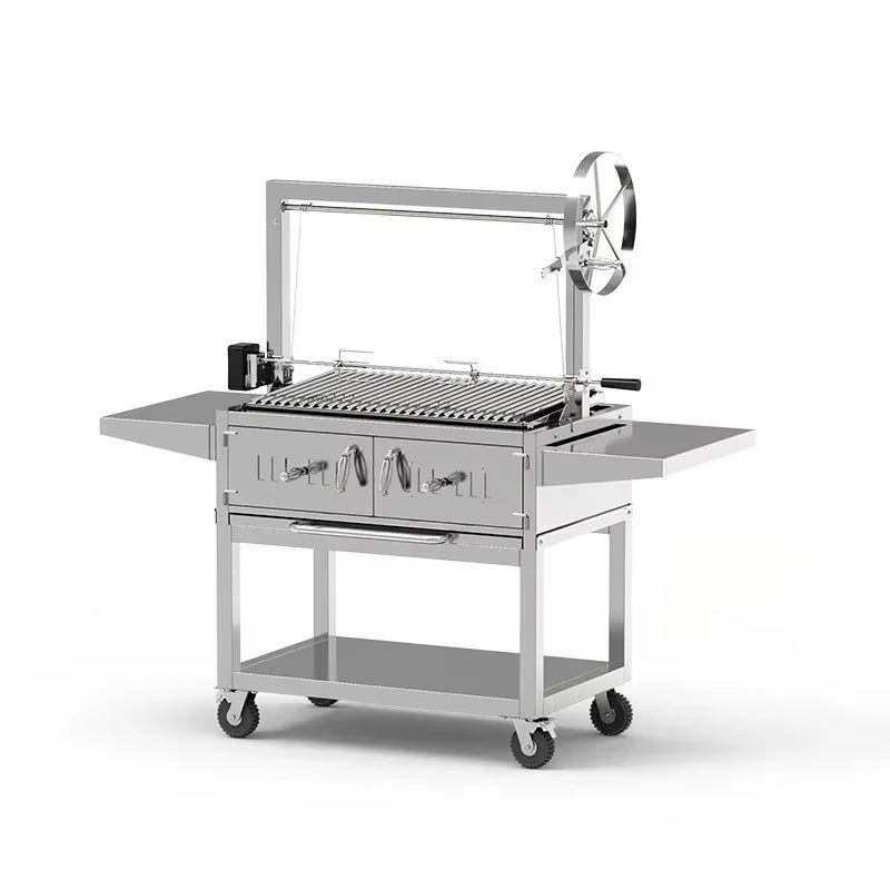 Thickened Large Outdoor BBQ Grill, Villa Courtyard BBQ Stand, American BBQ, Large Gathering Meat Roasting Furnace