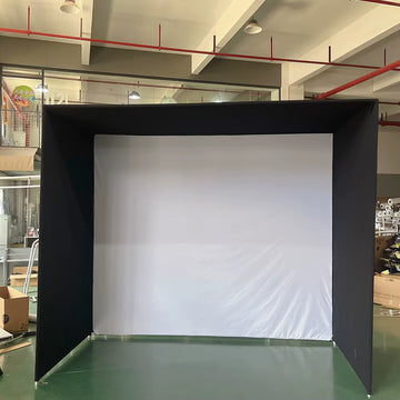 10/12/14Ft Outdoor Golf Training Simulator Cage Sports Practice Golf Simulator Enclosure with Impact Netting and All Poles