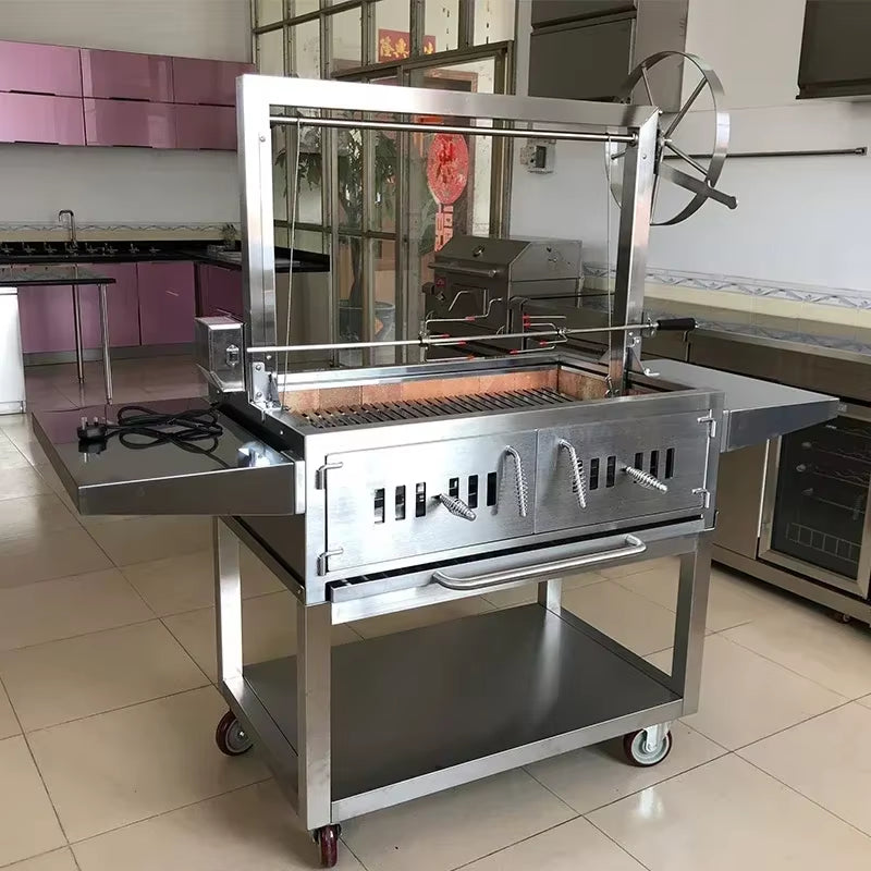 Thickened Large Outdoor BBQ Grill, Villa Courtyard BBQ Stand, American BBQ, Large Gathering Meat Roasting Furnace